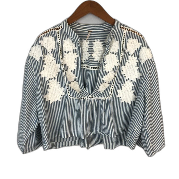 Free People Liya Embroidered Blouse Size Small - Picture 5 of 14